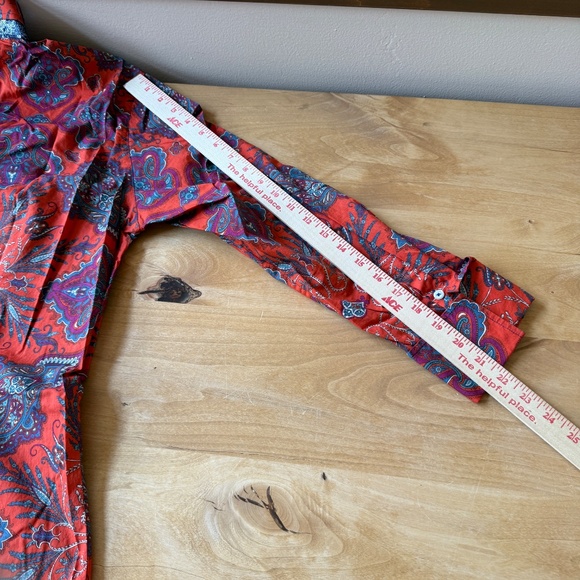 GEORG ROTH SHIRT BUTTON UP BREATHABLE COTTON PAISLEY SEQUINS BOHO CHIC LUXE XL - Picture 11 of 12